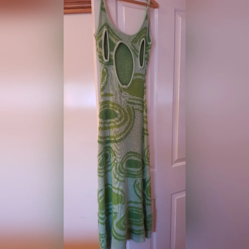 House of Sunny green cutout midi dress Y2K - Picture 9 of 10